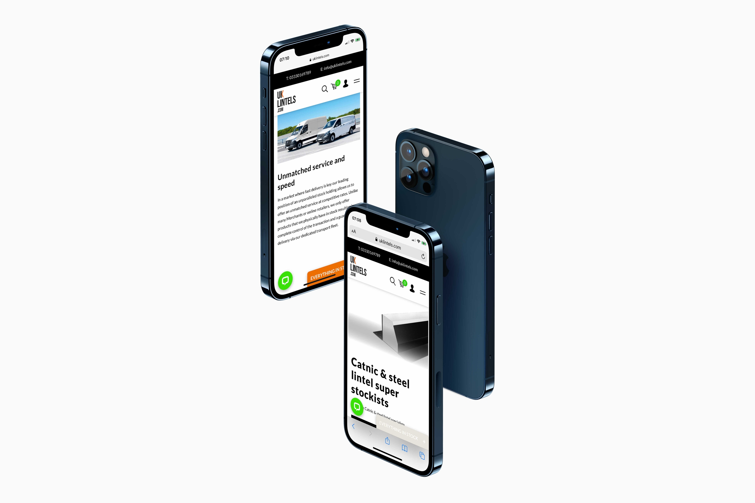 UK Lintels ecommerce responsive website, website development agency bristol