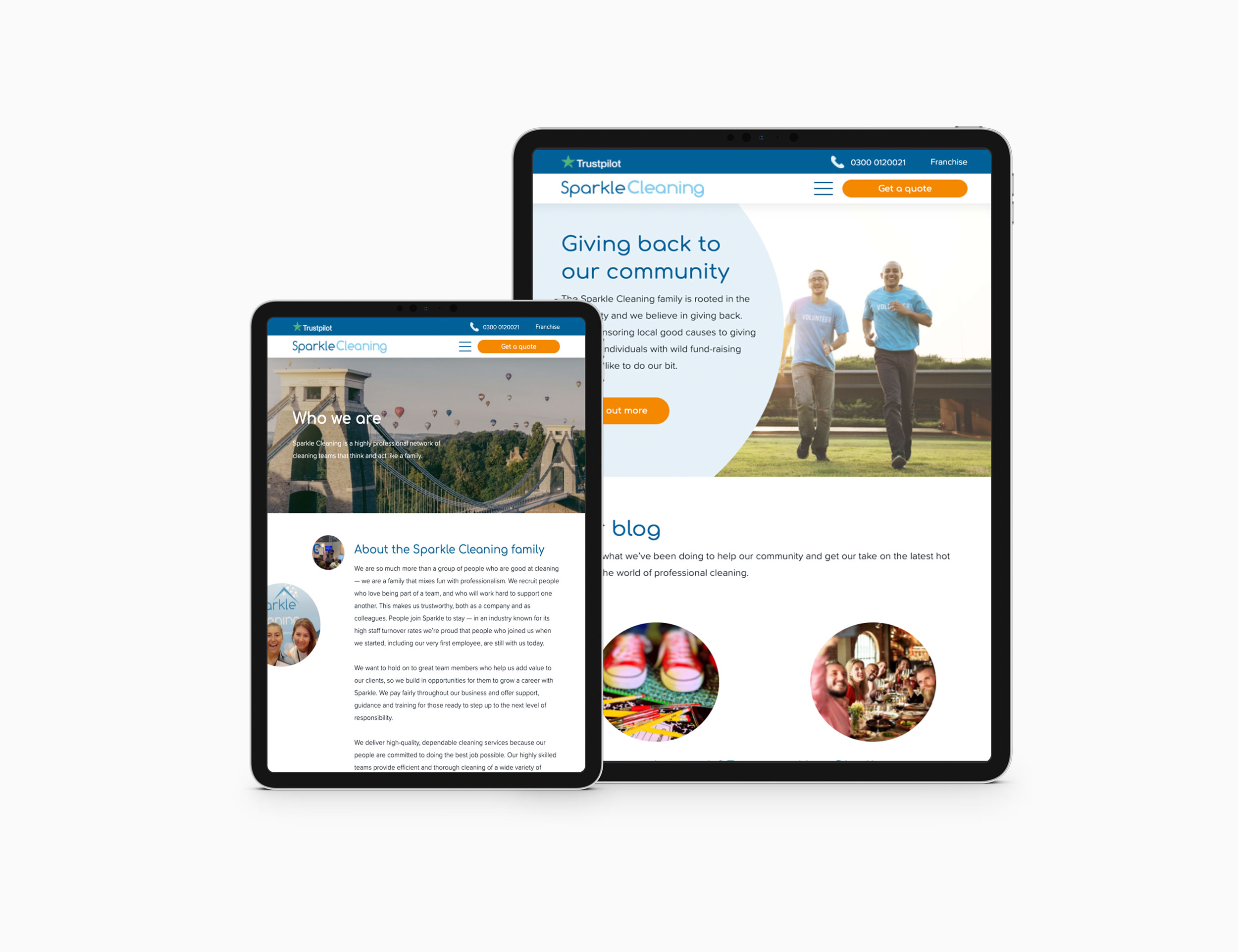 sparkle cleaning website design, responsive website, wordpress design agency